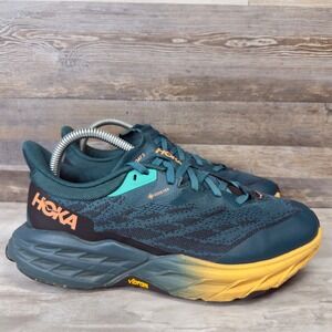Hoka Speedgoat 5 GTX Womens Size 8.5 Teal Orange Waterproof Trail Running Shoes